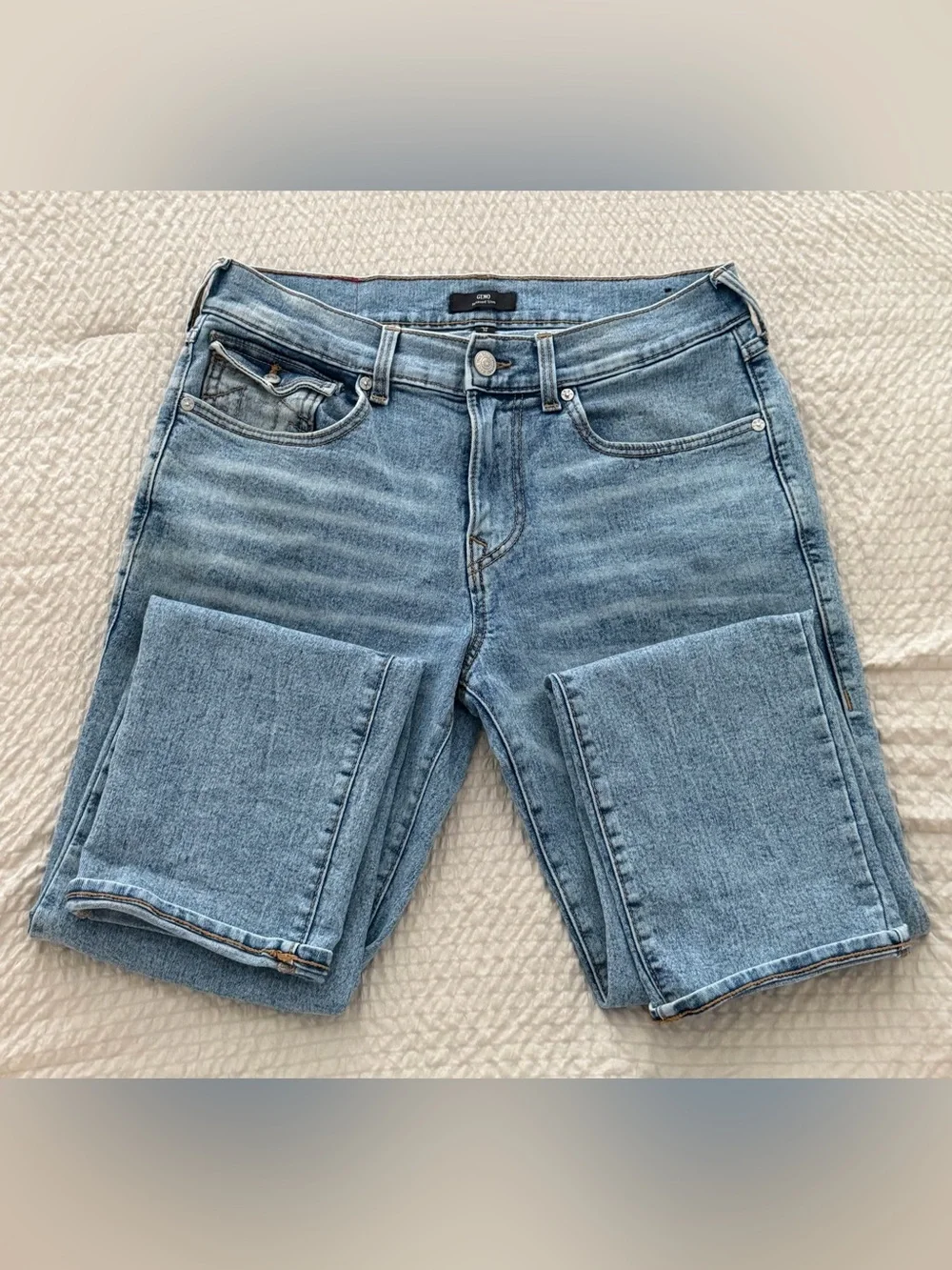 True Religion Straight Leg Jeans in Light Blue Wash